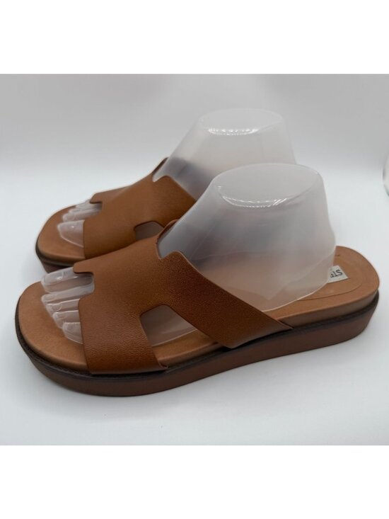 Steve Madden Shoes - Steve Madden Riches Sandals Women Size 10M Tan Leather Platform Shoes
